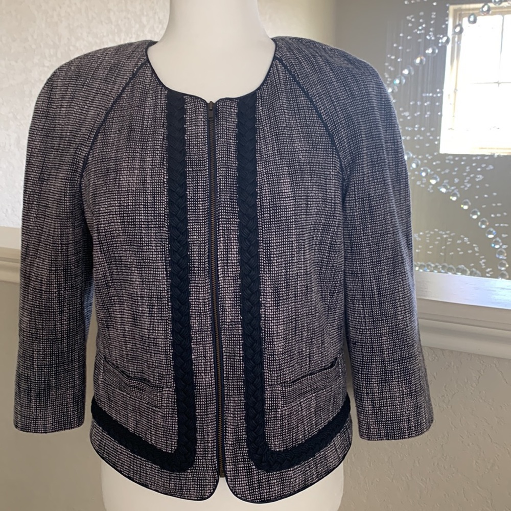 J. Crew Navy Tweed Suiting Blazer size 8